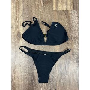 Dixxon Flannel Co Black Tanning Bikini Two Piece Swimsuit Women's M NWT
